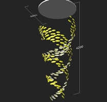 Đèn chùm pha lê thả thông minh PL042 gồm 220 trứng, 25 mắt COB cao cấp mâm hình tròn inox gương vàng, KT(mm): D1500x H4200